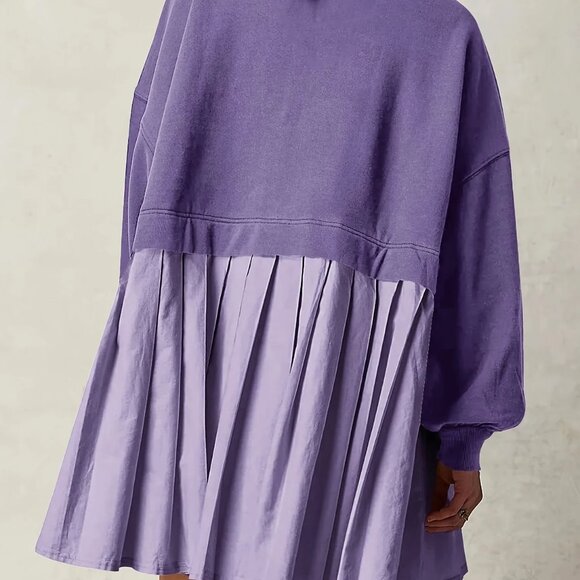 Purple Long Sleeve Sweater Dress - Picture 2 of 6